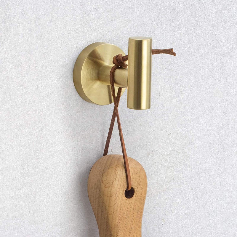 Nolimas Bathroom Towel Hooks SUS 304 Stainless Steel Coat Hook Round Clothes Towel Coat Robe Hook Cabinet Closet Door Sponges Holder for Bath Kitchen Garage Hotel,Wall Mounted,Brushed Gold,2Pack - Image 2